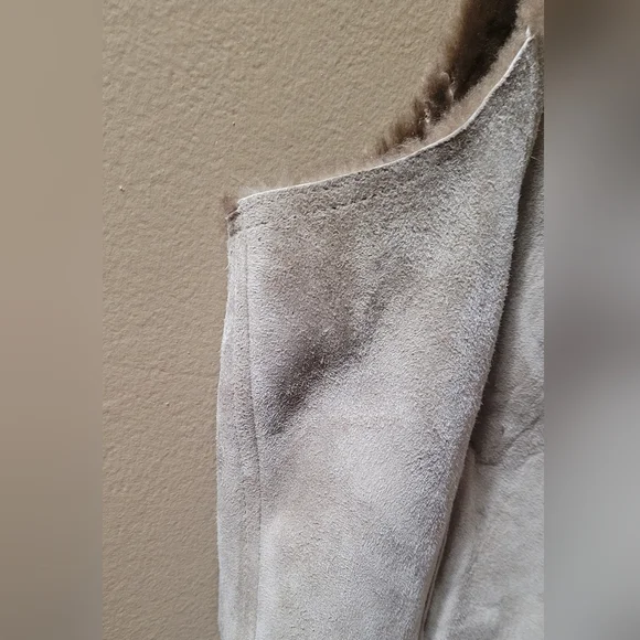 GUC VTG Pendleton Genuine Shearling Lamb Leather Vest Size Large Tan - Picture 5 of 13